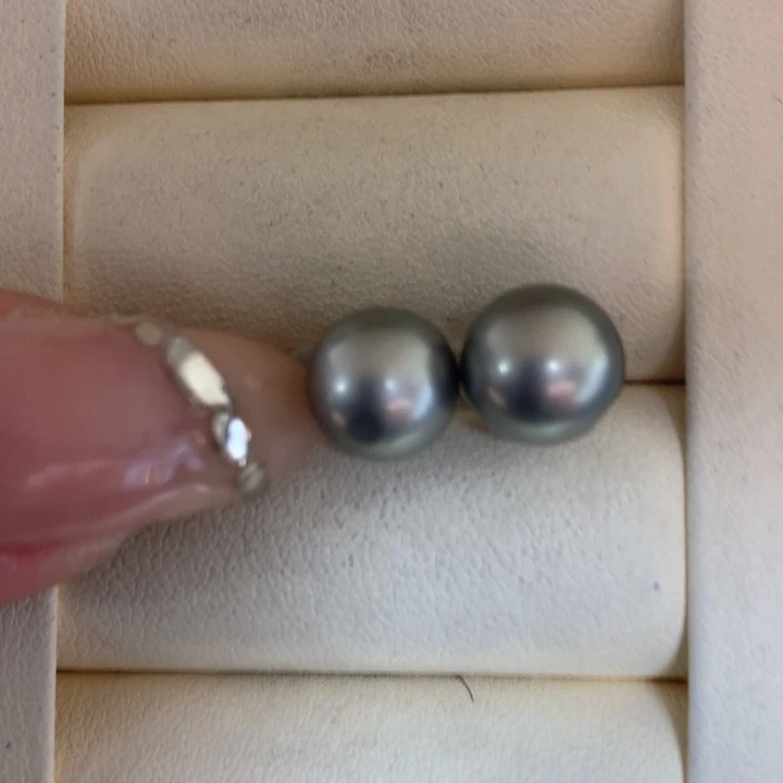 银S925镶嵌耳饰海水珍珠