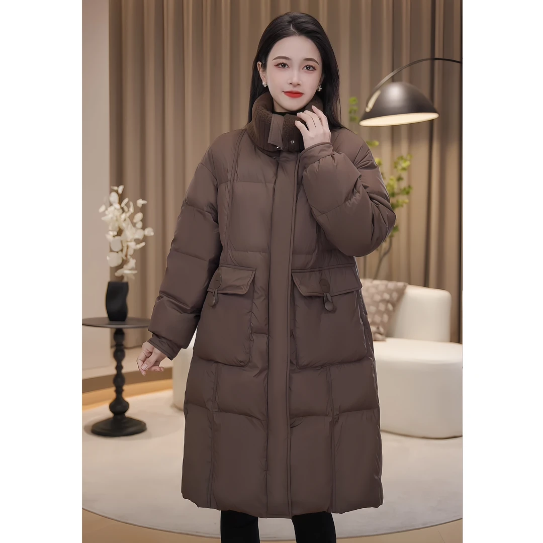 艾格羽绒服女新款冬季保暖长款时尚休闲女士宽松短款外套