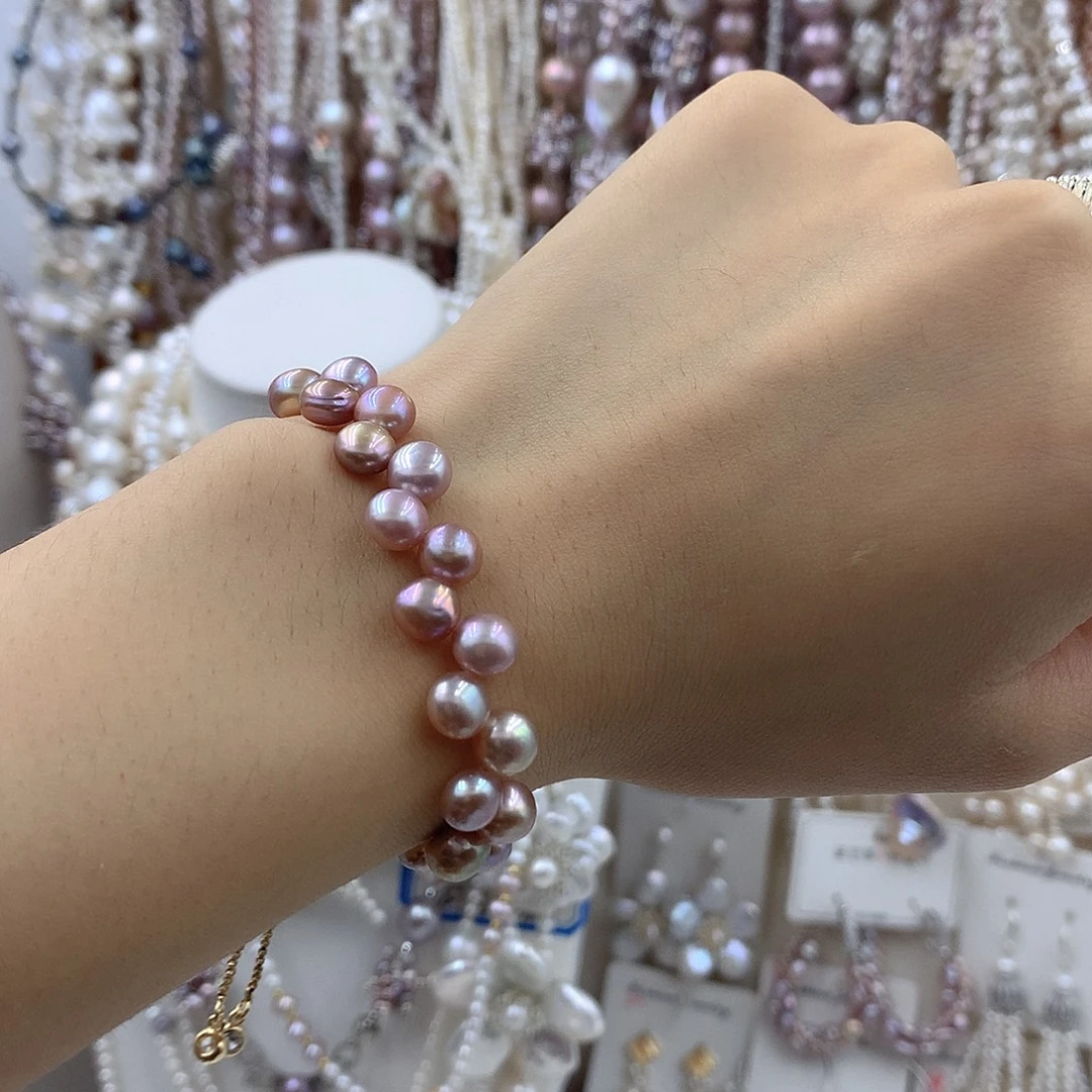 银S925镶嵌淡水珍珠项链耳饰