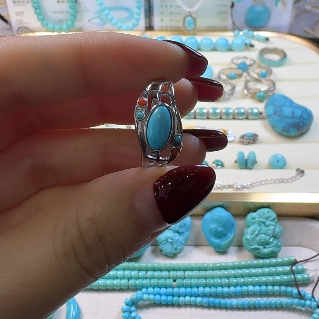 绿松石银S925镶嵌颈饰