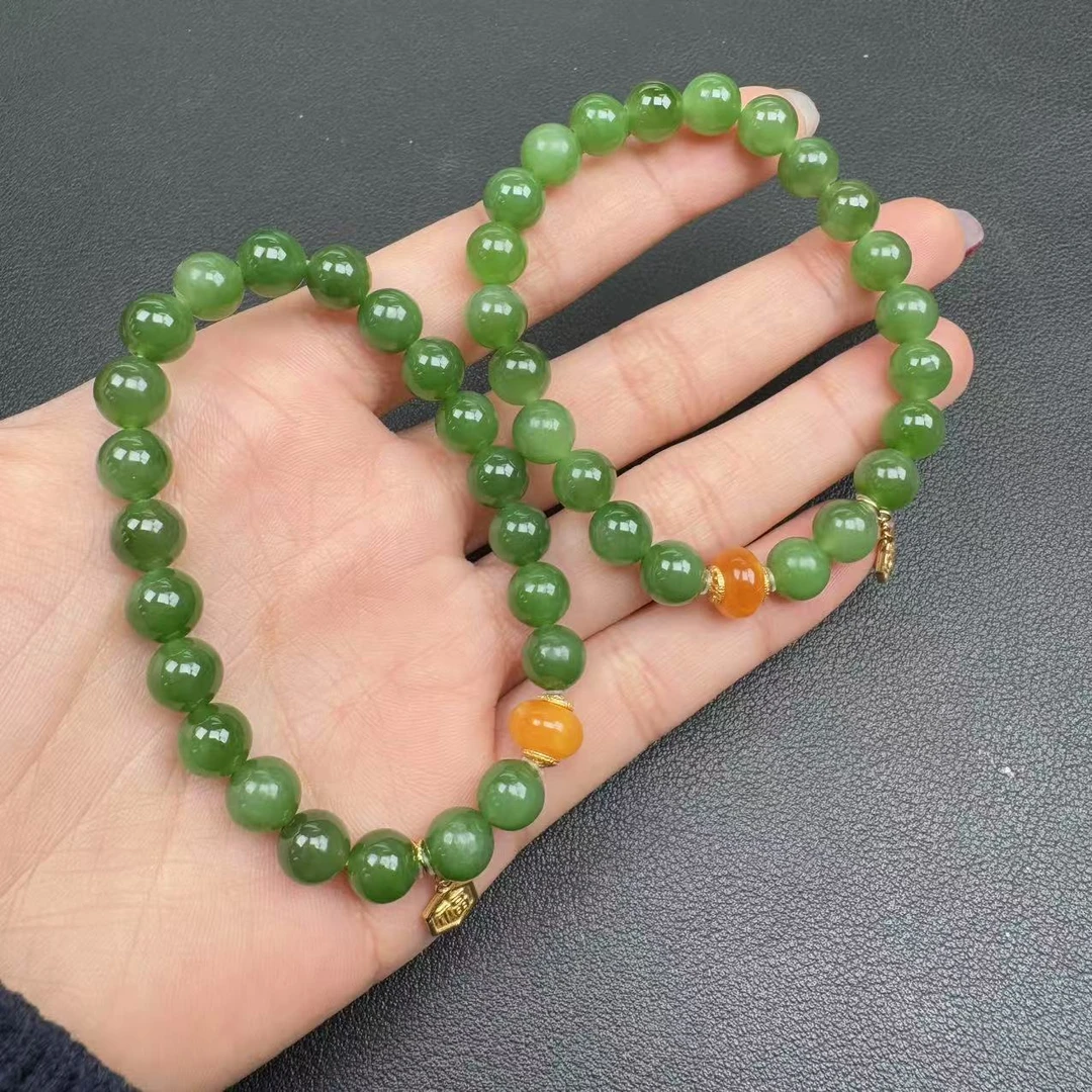 【玉经纶】31241/Q28-和田玉手串-多样性发其一7mm/约22颗