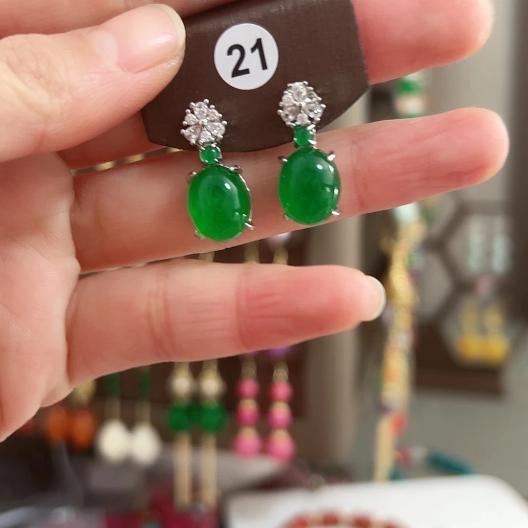 未镶嵌翡翠耳饰绿色