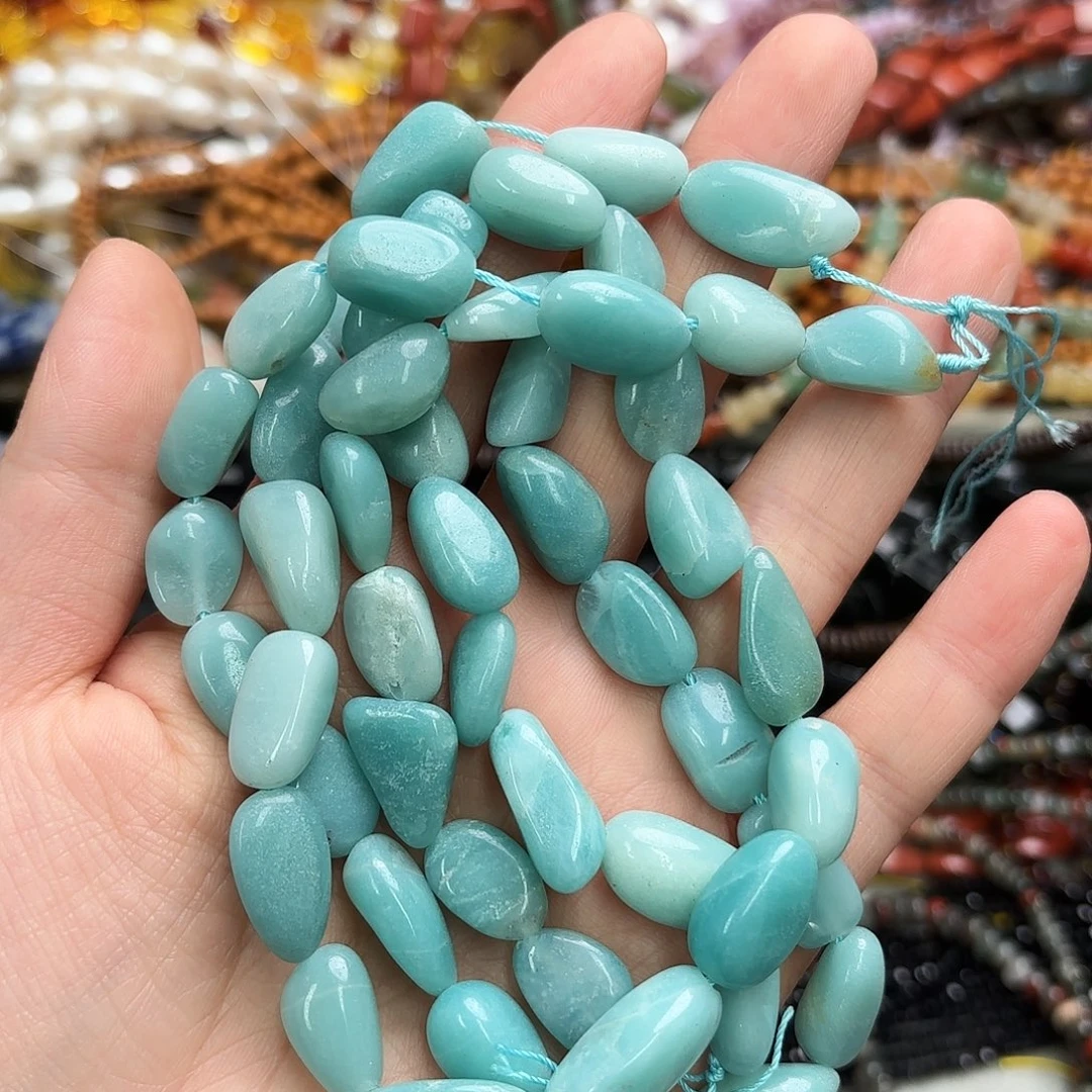 玛瑙/玉髓未镶嵌珠宝半成品9×19蓝亚马逊随行一条