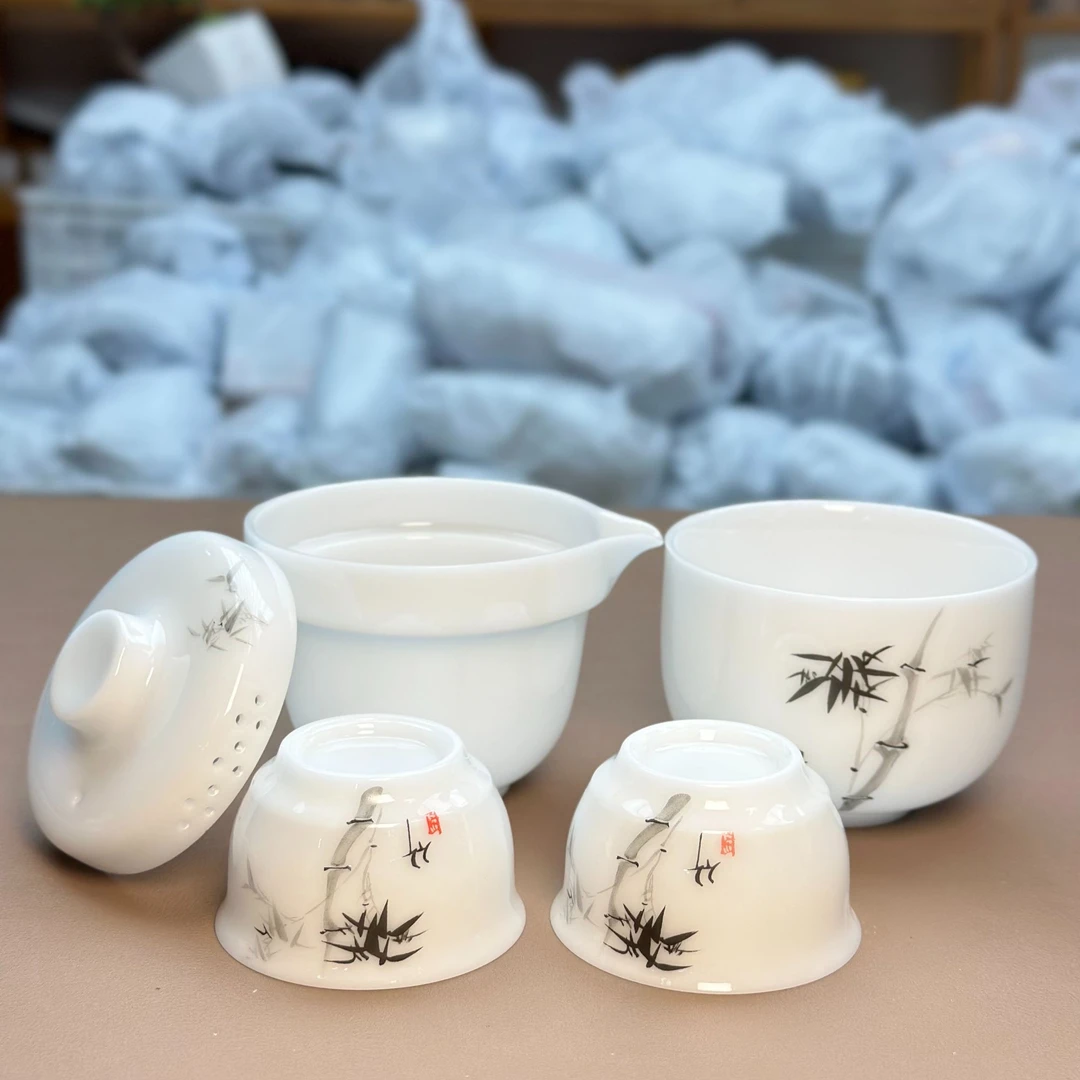 【闪购链接】瓷制品S11111冰种墨竹旅行套