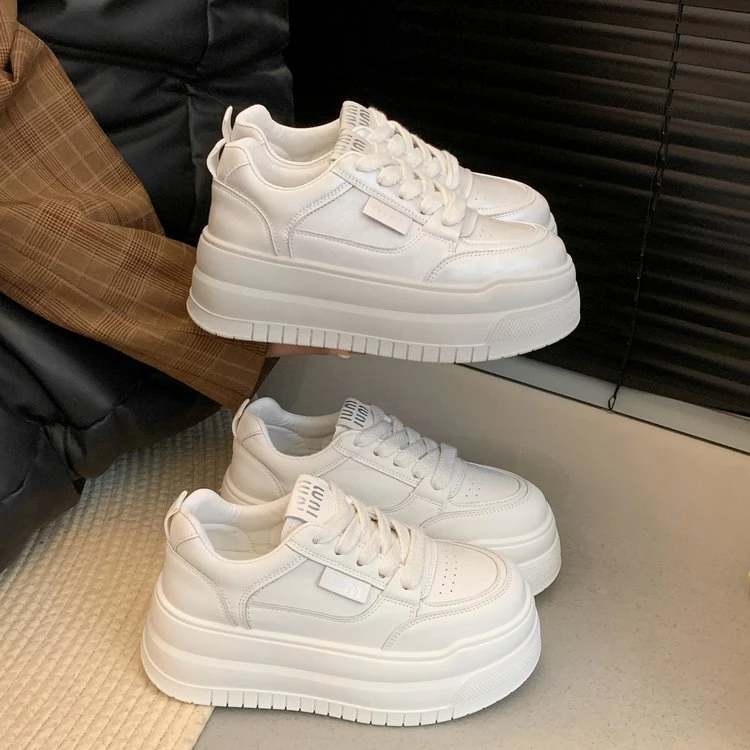 系带厚底松糕小白鞋女2025夏季新款韩版休闲鞋板鞋学生运动鞋女鞋