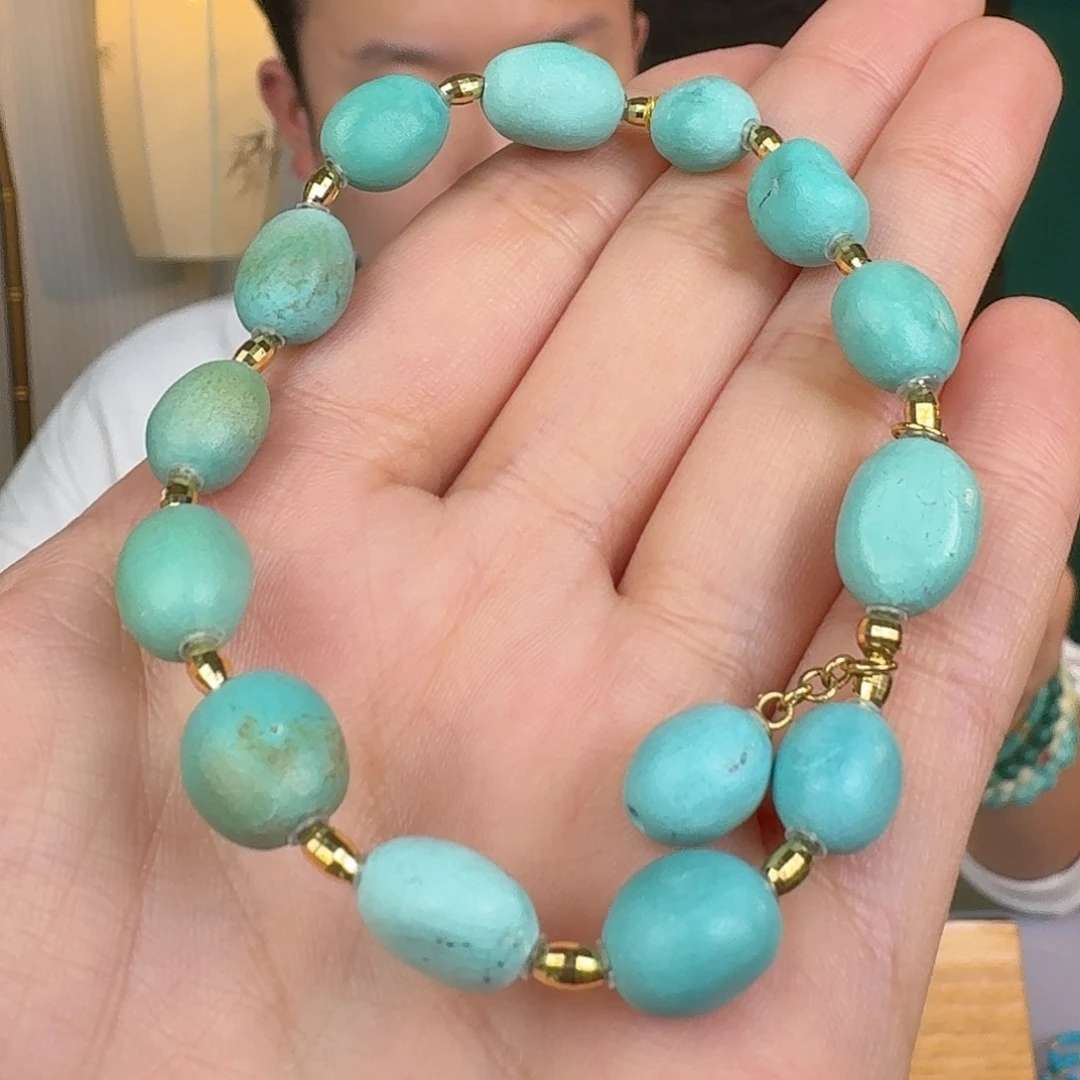 绿松石18K金镶嵌珠宝奇石