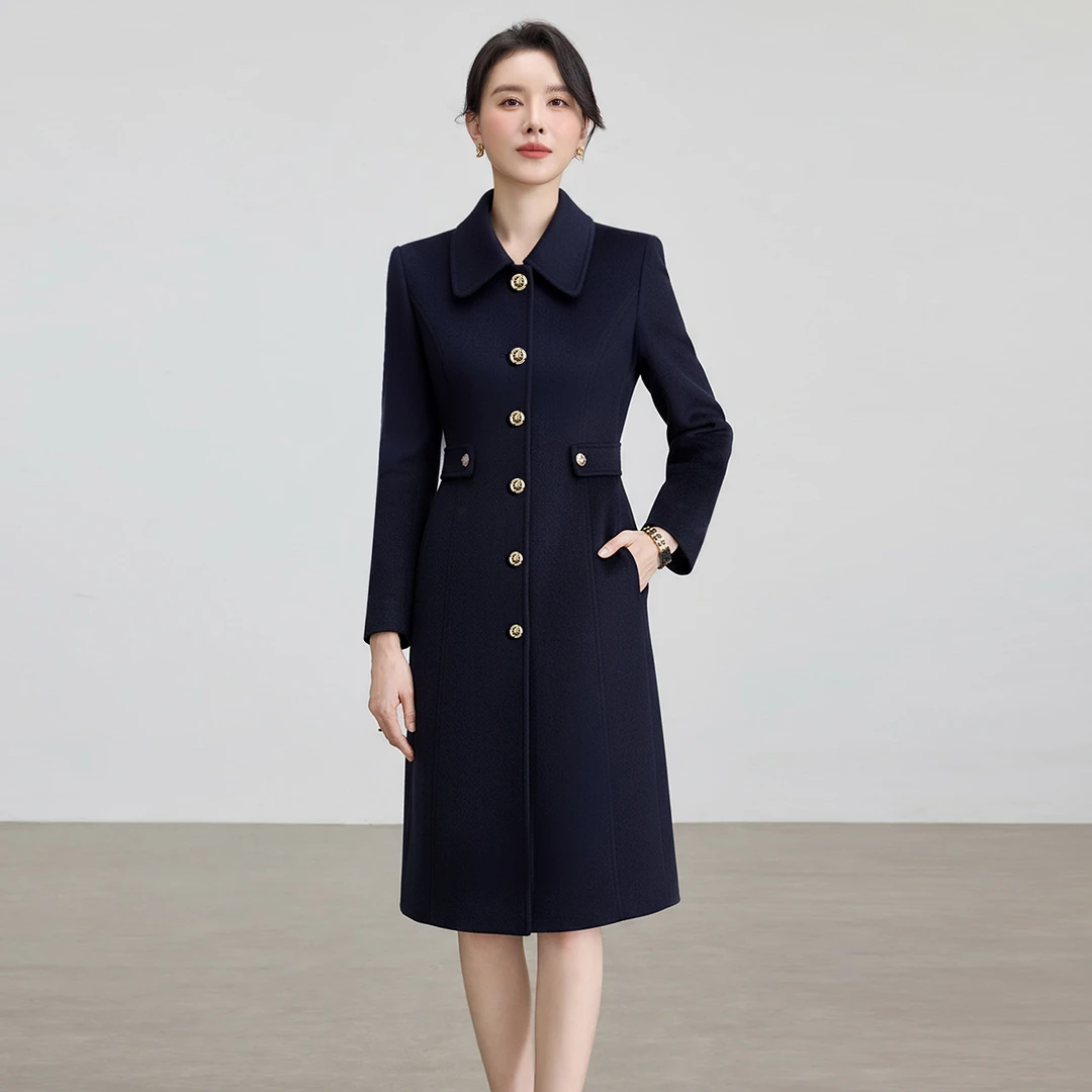 高级感羊毛大衣时尚气质女冬季保暖毛呢外套中长款优雅知性工作服