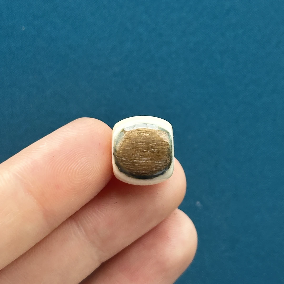 D8818天然猛犸牙 蓝眼睛桶珠13.3*11.9mm支持鉴定 假一罚四