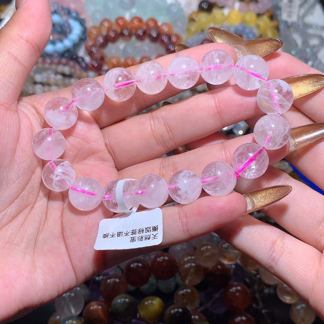 未镶嵌手链水晶粉白雪花幽灵11