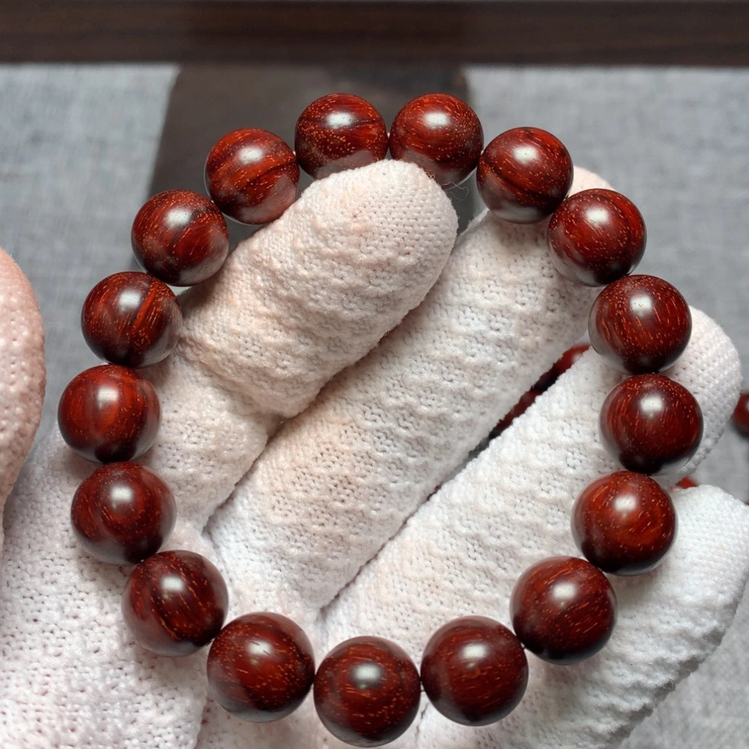 小叶紫檀手串/手链1.2*17颗 顶油密 无胶无蜡原汁原味