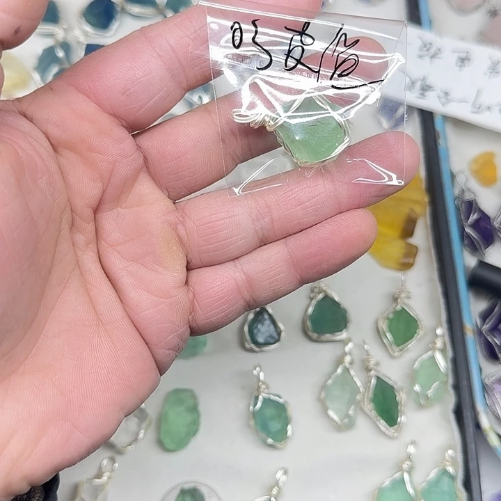 水晶颈饰未镶嵌吊坠03皮绳