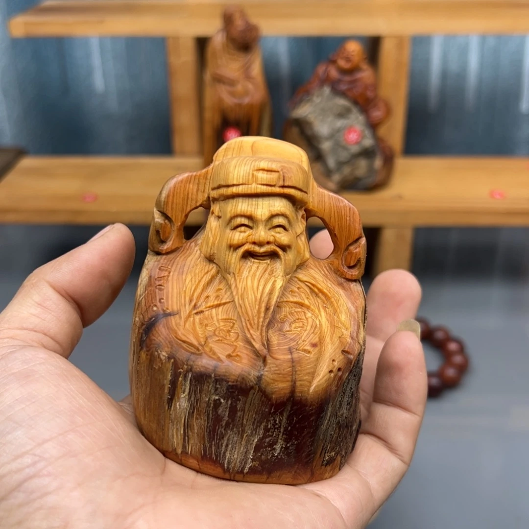 手***2木崖柏木摆件手把件