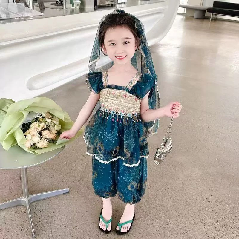 糖玉品牌高货女童套装【孔雀公主】 982 无配件