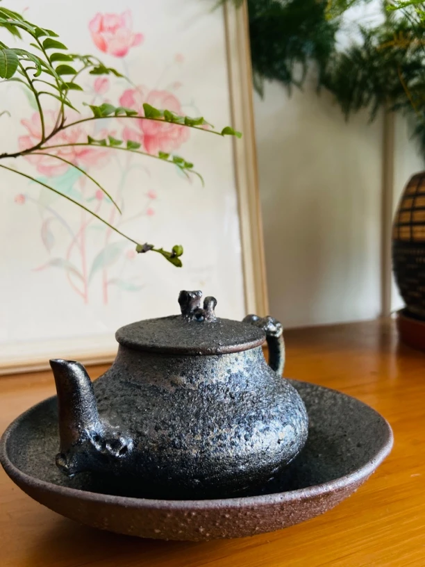 建水紫陶柴烧茶器紫泥茶壶家用泡茶壶高端茶器古拙茶器