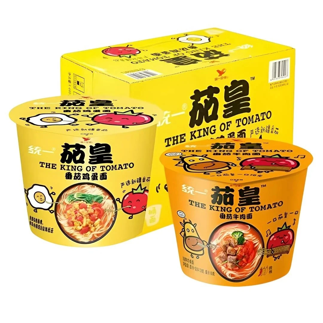 12桶整箱统一茄皇方便面泡面速食面桶装番茄鸡蛋面番茄牛肉面营养
