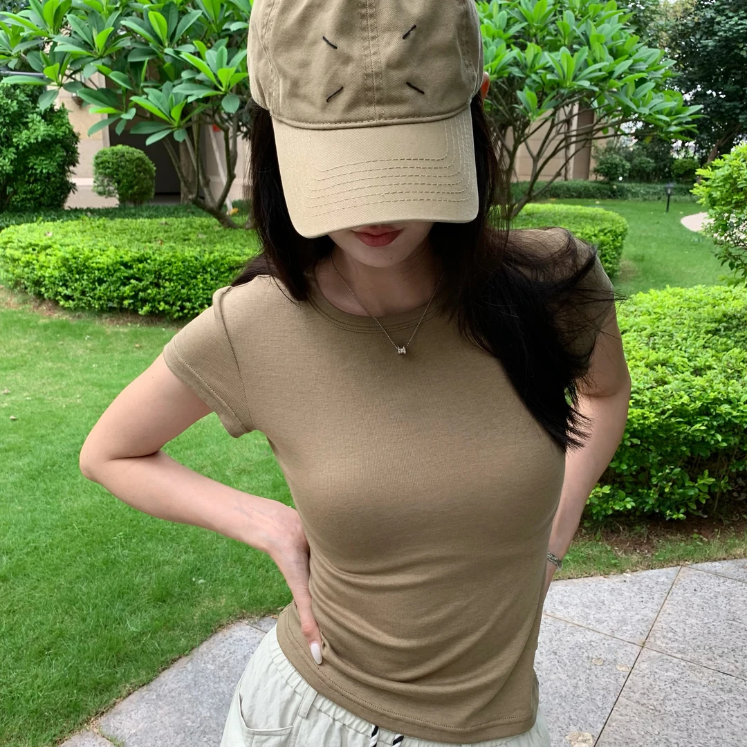 李予诺「肤感T」"莱赛尔"极简风基础百搭短袖T恤L5247252