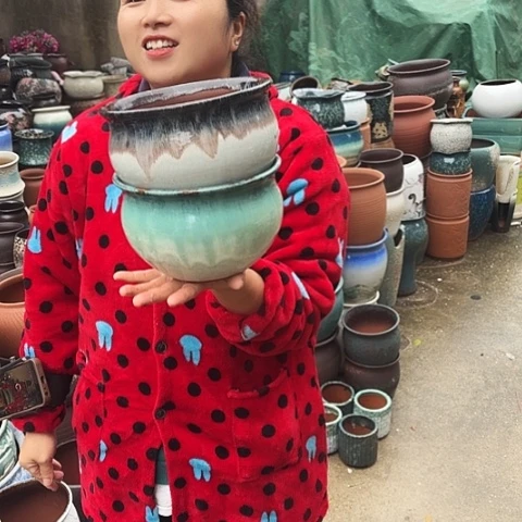 口19高12瑕疵两个盆瑕。