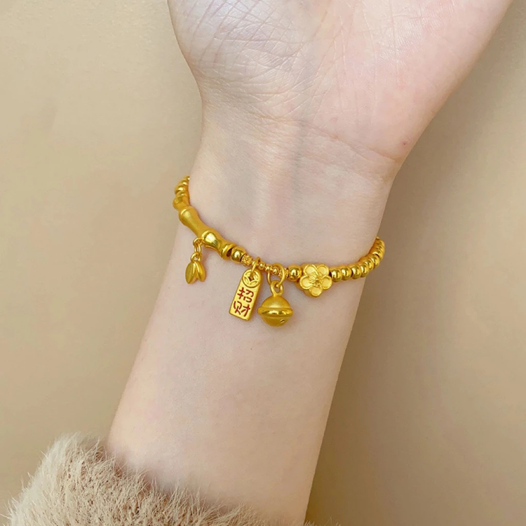 节节高升桃花饰品竹节串珠转运珠女