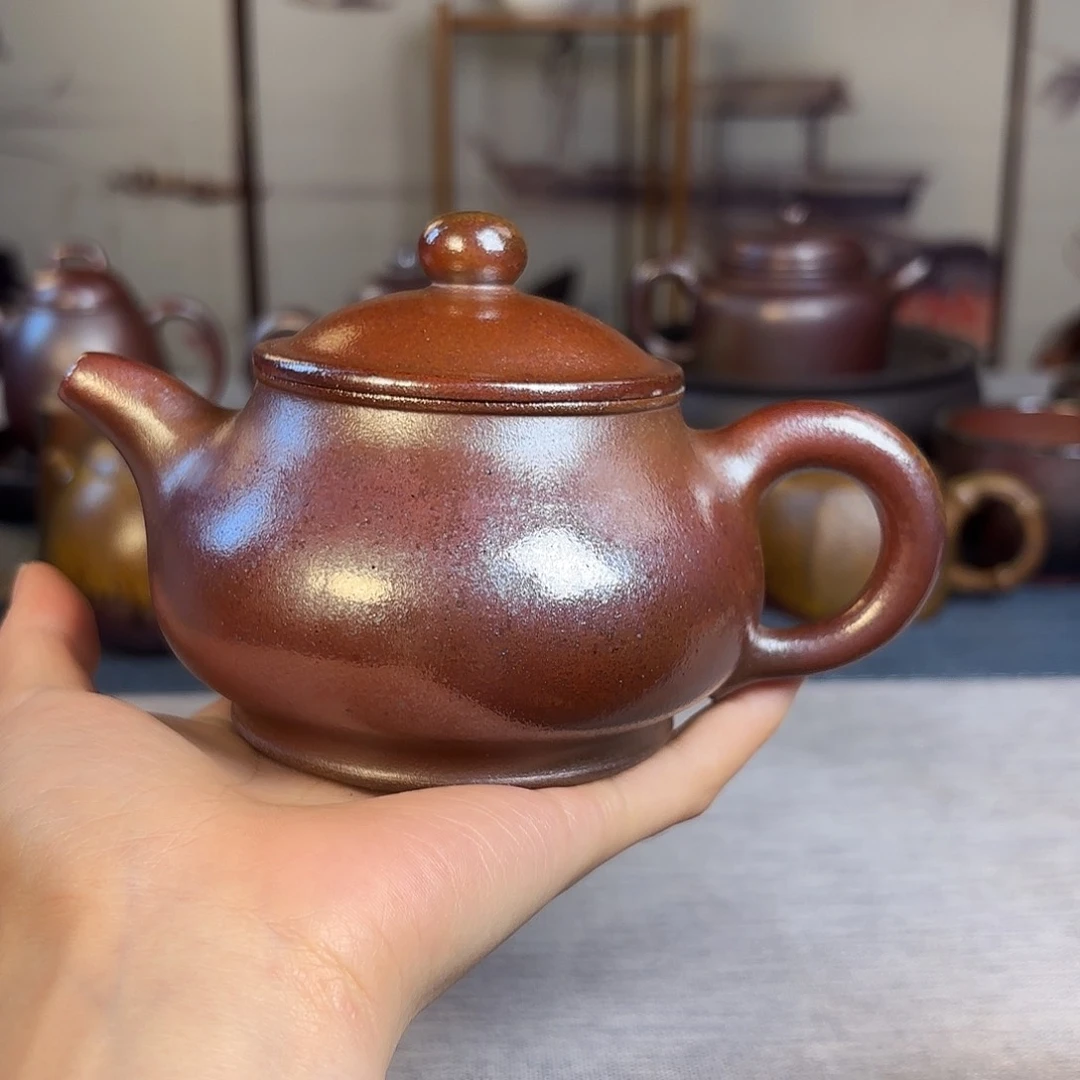 茶壶紫砂柴烧紫砂壶潘壶