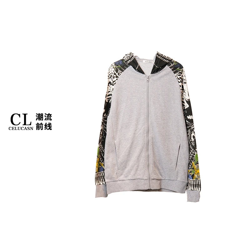 Y5DOZ0685#秋冬季潮牌ins立领夹克男宽松腰花图案设计感外套潮