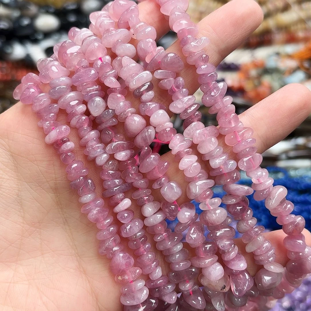 玛瑙/玉髓未镶嵌珠宝半成品卡7-8紫玛粉碎一条长38