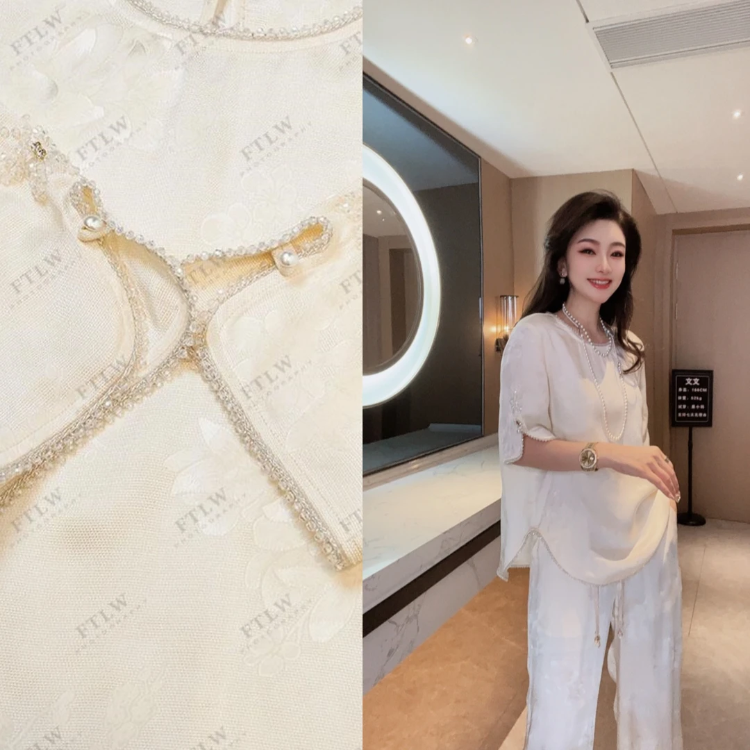 板熙FTLW-【蝴蝶飞 】短袖轻奢高级感气质时尚优雅女装上衣-3504