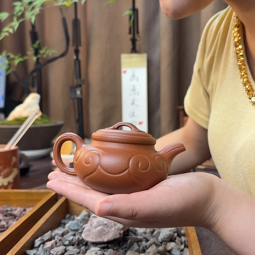 原矿红降坡半手工仿古如意
