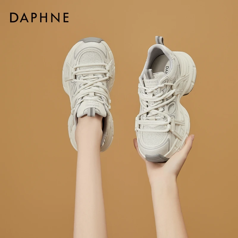 达芙妮厚底老爹鞋女2025秋季新款双带百搭增高时尚复古休闲运动鞋