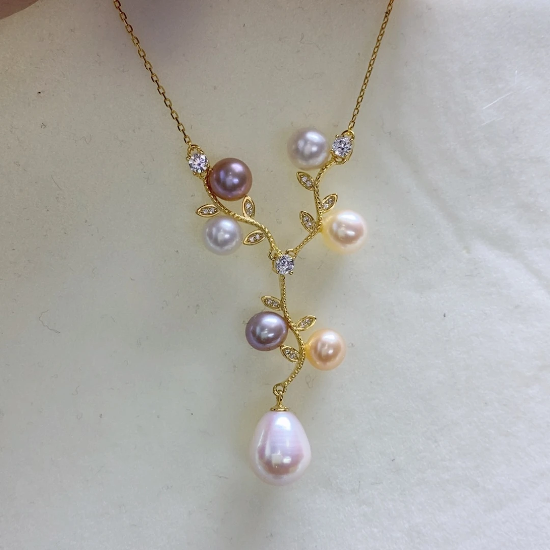 淡水珍珠颈饰银S925镶嵌J**Y