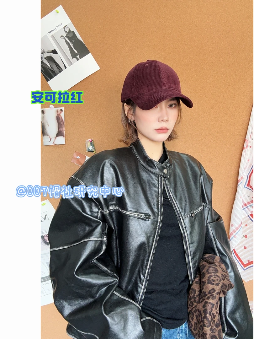 灯芯绒光板秋冬做旧水洗版型好软顶棒球帽女韩版休闲鸭舌女帽子