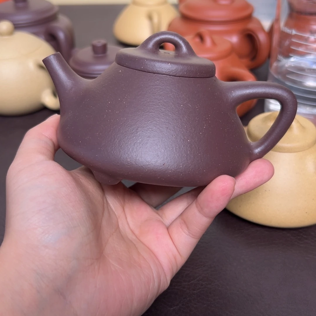 ****y紫砂茶壶微瑕天青紫泥子冶石瓢180毫升礼盒
