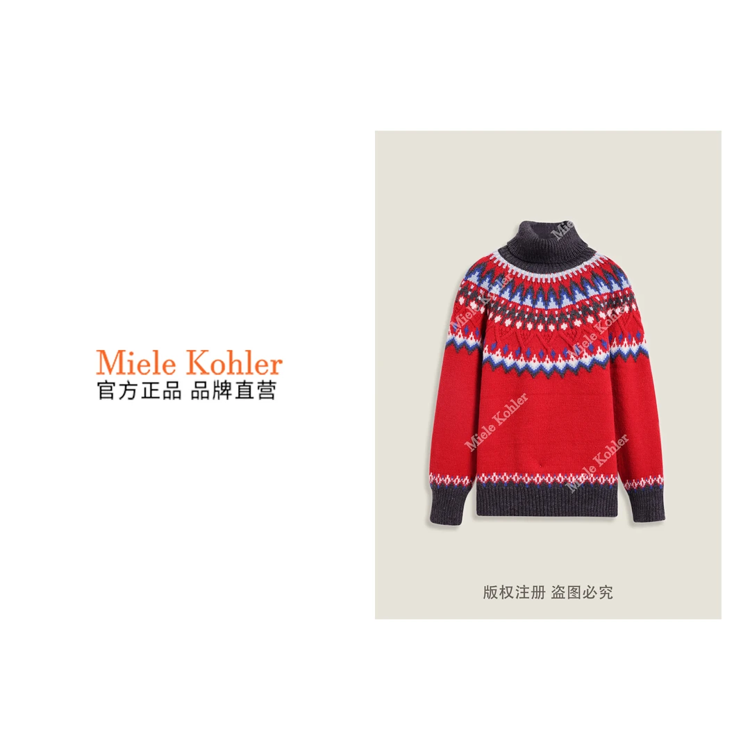 新款高级感圣诞复古提花长袖毛衣MKKQ31245【澳门小源同款】