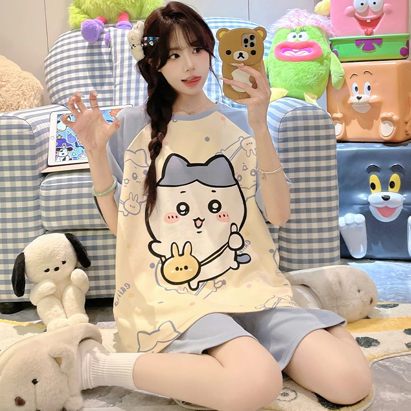 女大童睡衣夏季短袖纯棉薄款2025新款儿童女孩6-15岁初中生家居服