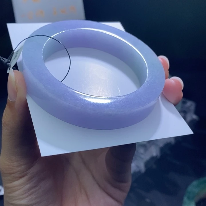 未镶嵌蓝紫色54到60正圈定制翡翠