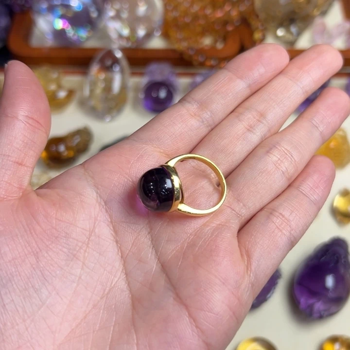 紫晶戒指银S925镶嵌Q***n