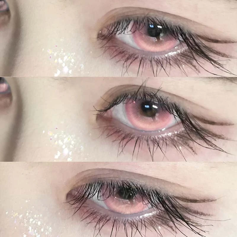 OVOLOOK温柔韩系纯欲梦幻香波粉舒适半年抛大直径隐形眼镜