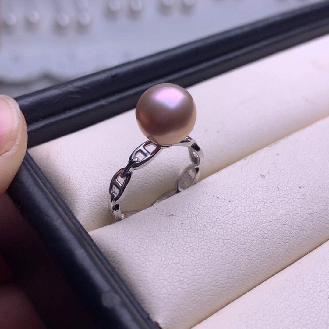 银S925镶嵌戒指淡水珍珠