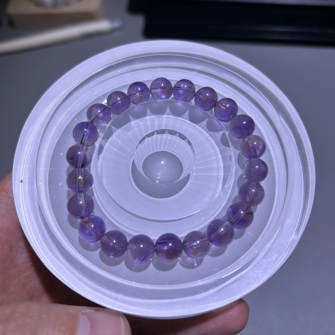 Y083，天然紫兔毛手串手链，9mm，多样性发其一