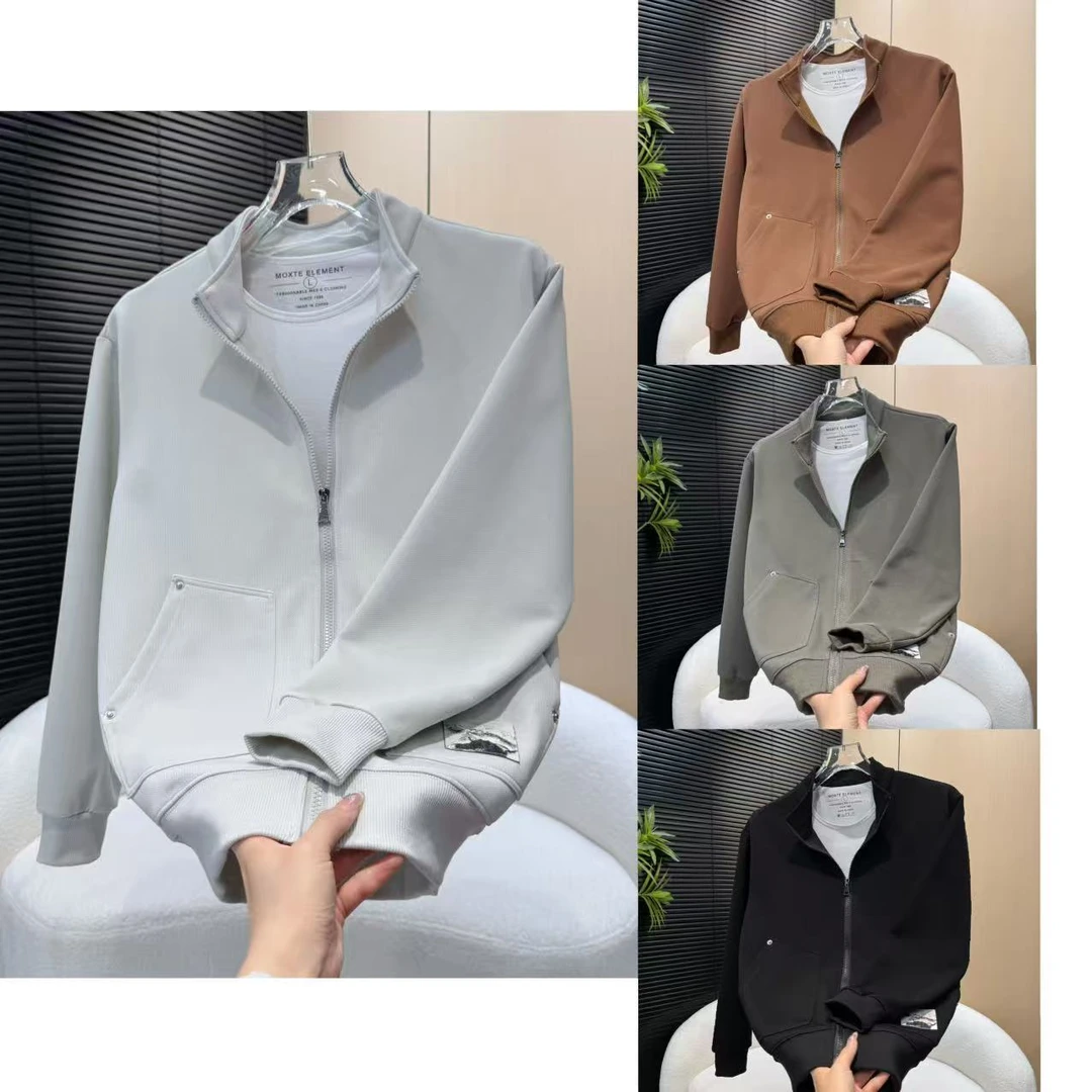 立领休闲开衫卫衣男士秋季百搭高级感外穿2025新款时尚外套77089