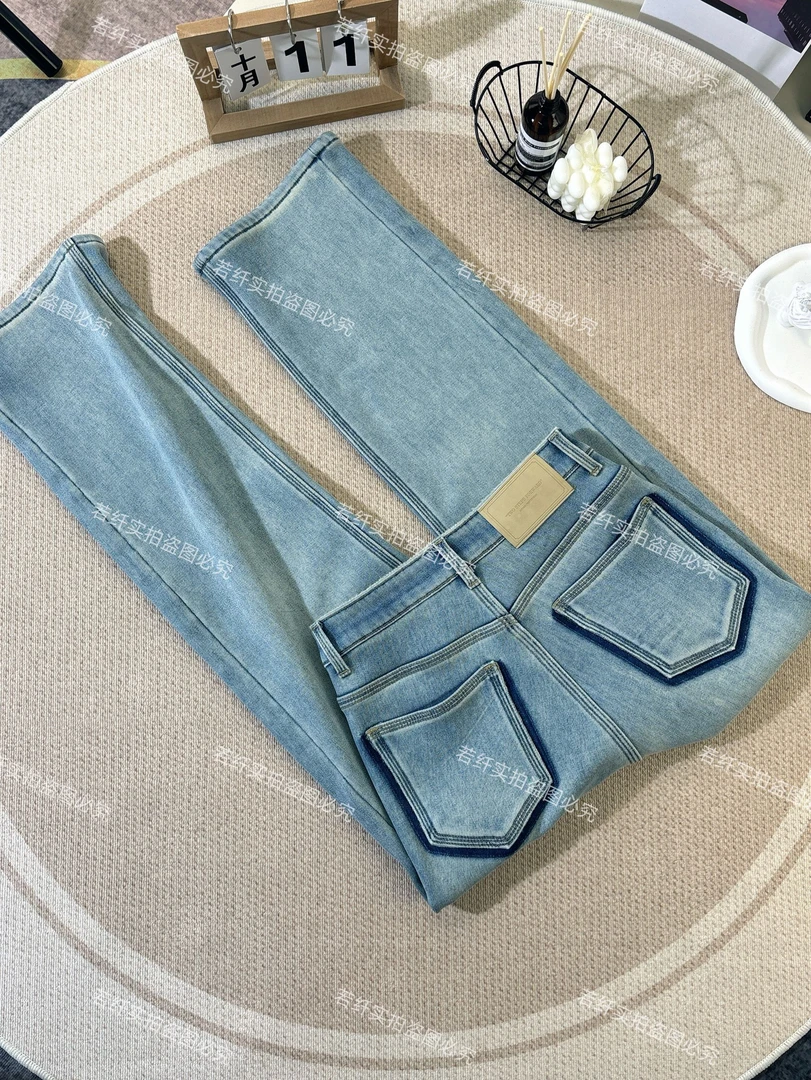 Pretty Silhouette/若纤A5窄版直筒裤（八面微弹）早春季百搭显瘦