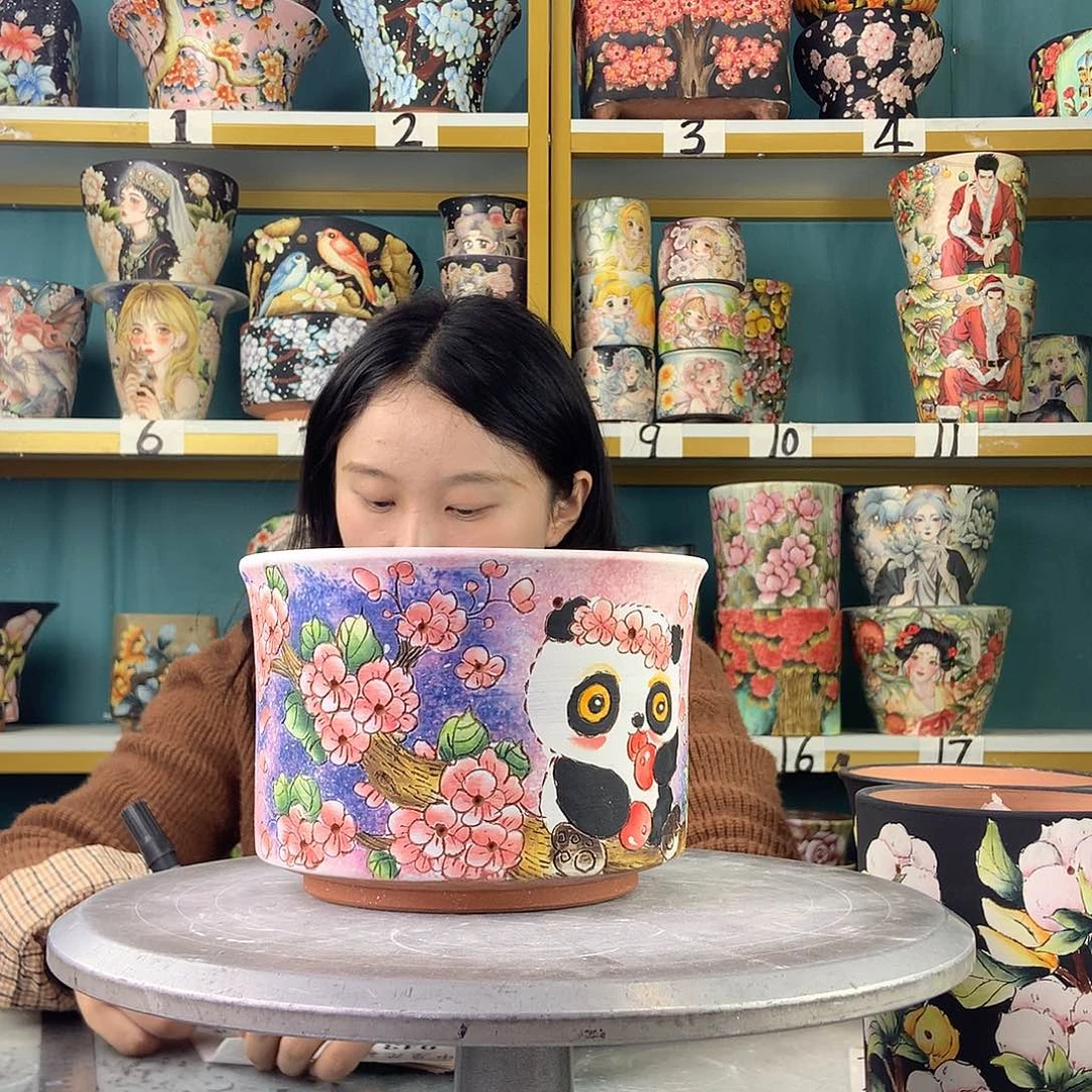 陶景德镇手工花盆942