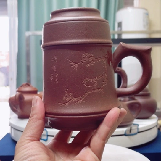 紫砂茶杯秋*紫泥金钟杯