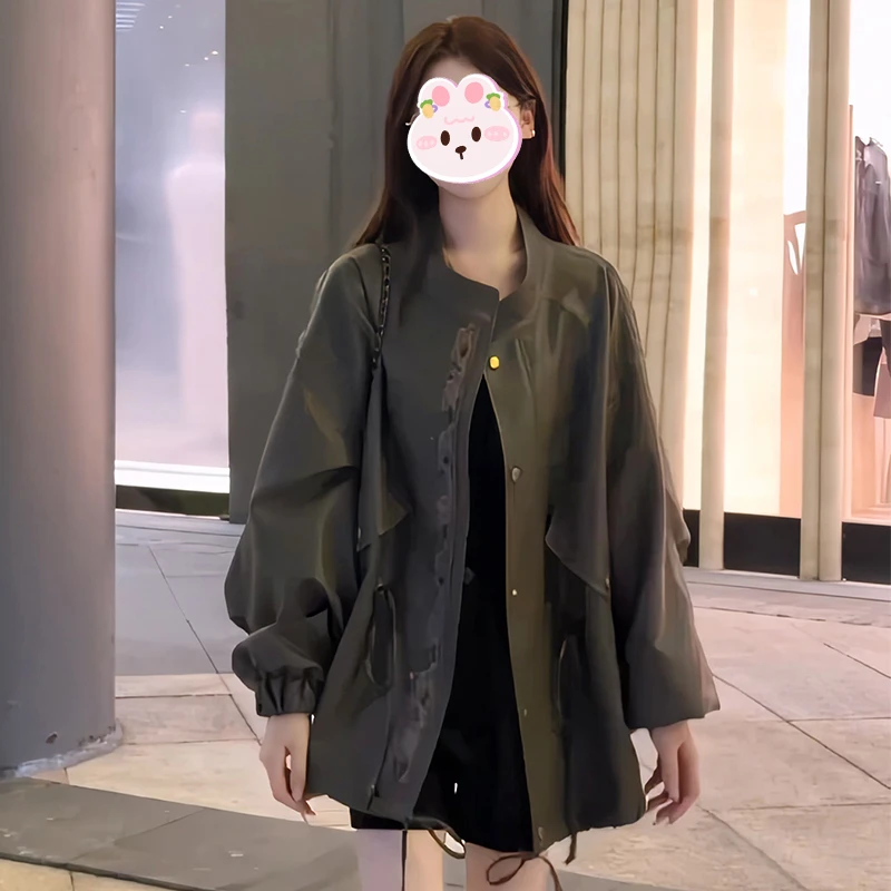 韩系宽松风衣外套女秋季2025新款时髦别致小众气质高级感休闲上衣