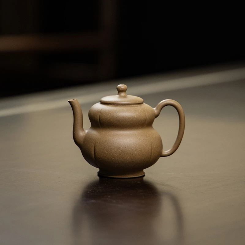 宜兴原矿全手工紫砂壶 高端茶器 中品林瑶 葫芦 黄金段EF15210