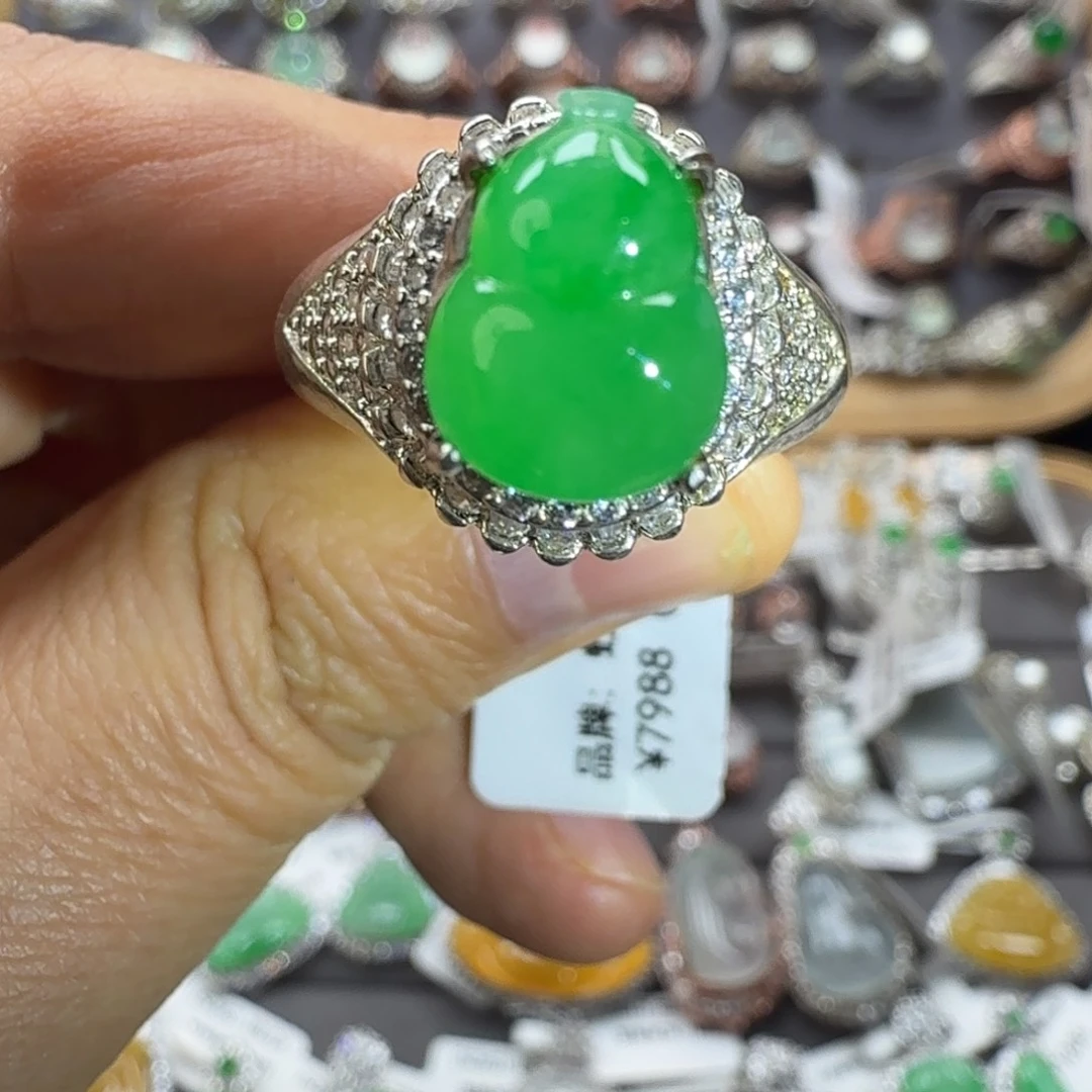 翡翠未镶嵌戒指天然缅甸翡翠A货