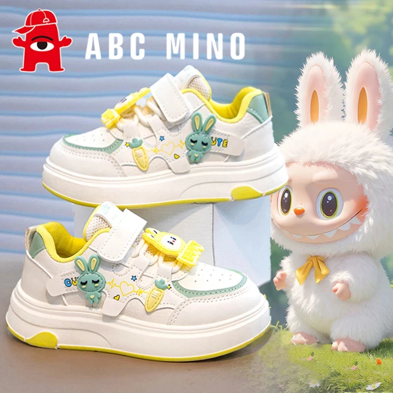 ABC MINO拉布布女童鞋子2025新款秋季儿童运动小白鞋女孩公主板鞋