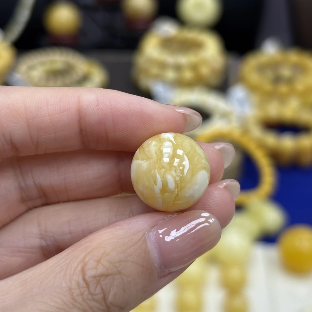 16.5mm 小妖珠宝天然原矿琥珀蜜蜡
