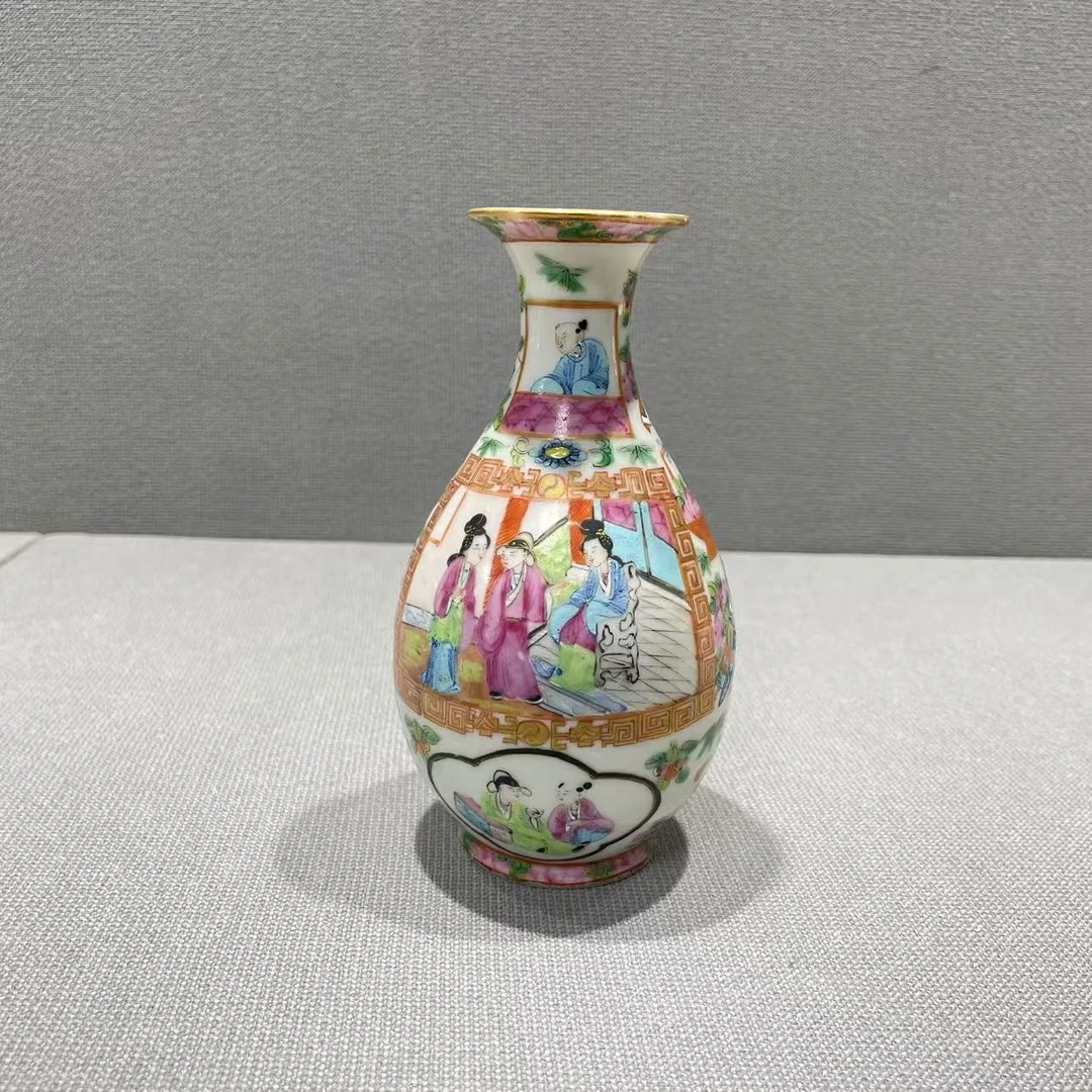 15 28 清晚期 广彩人物瓶 -516