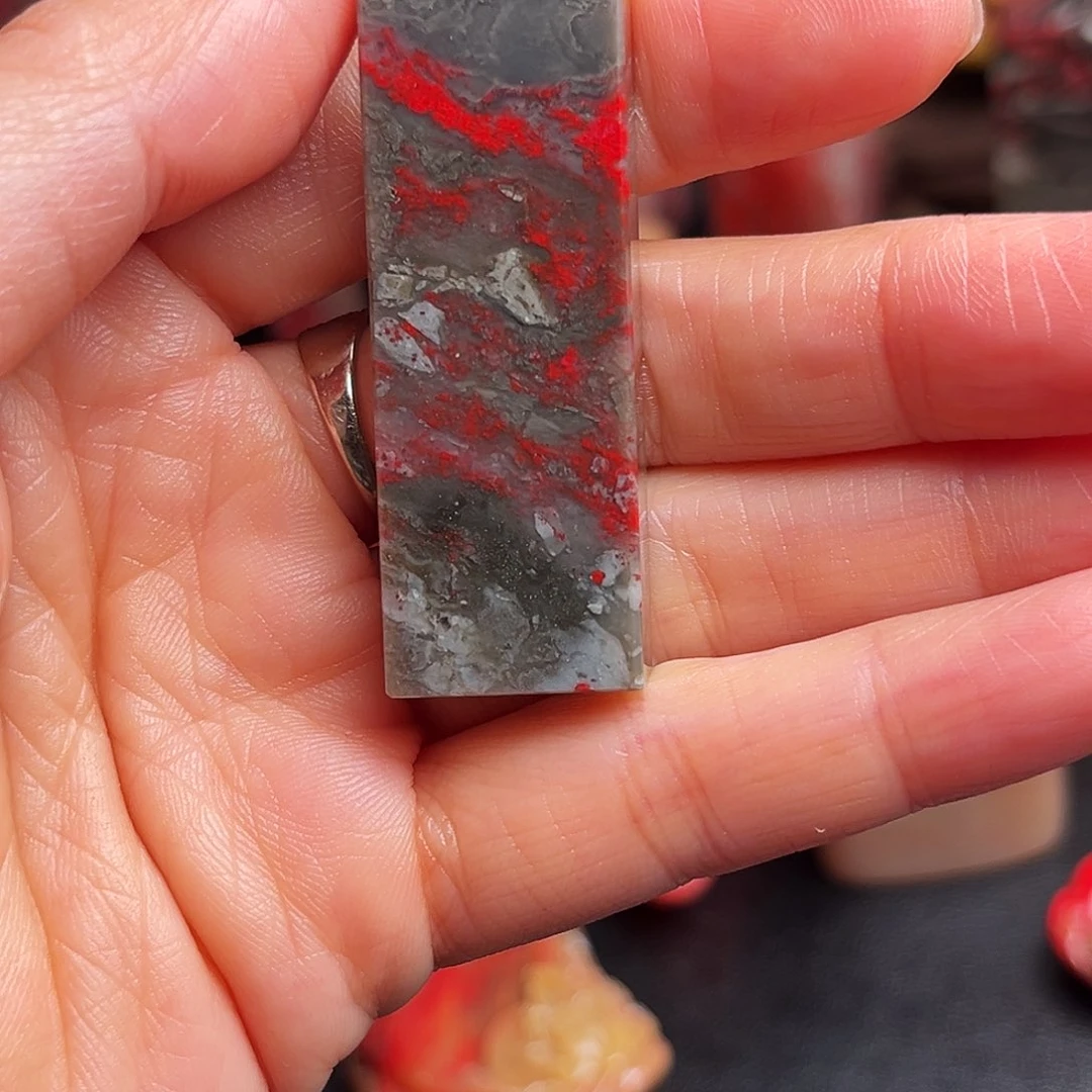 昌化石印石鸡血石扁章