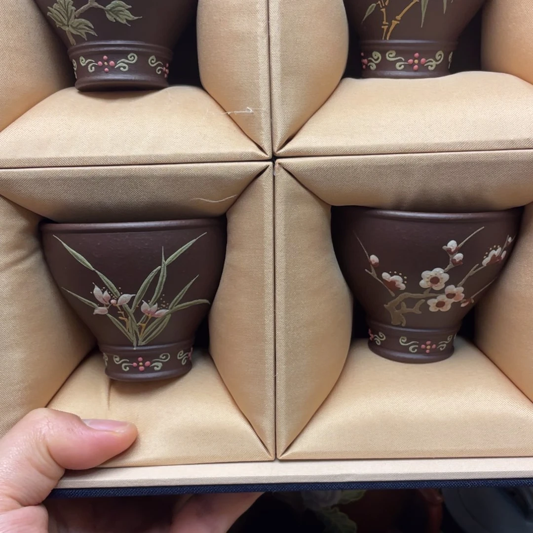 紫泥茶杯紫砂主人杯100cc